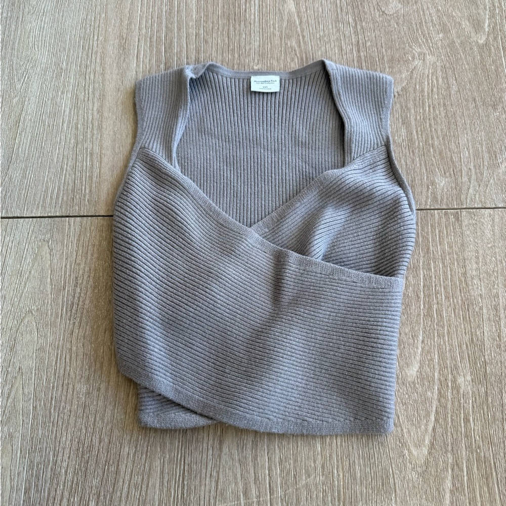 Abercrombie & Fitch Taupe Ribbed Knit Top